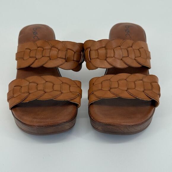 BOC by Born Jillian Block Heel Double Strap Slide Sandal Tan Size 7 Summer Retro - Picture 4 of 10